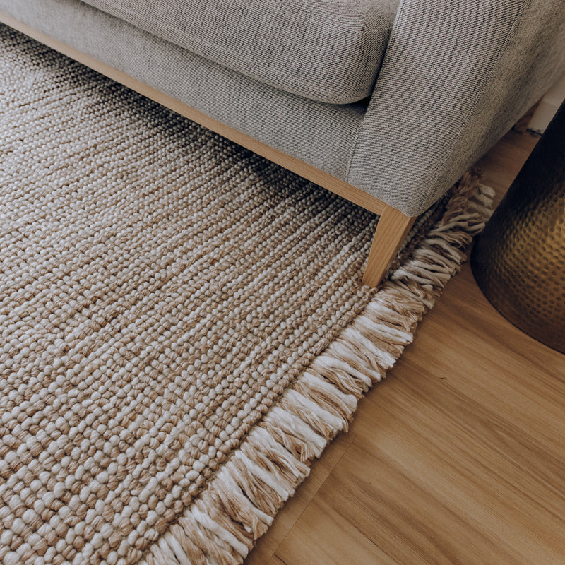 Hand-Woven Large Area Rug in Natural Earthy Tones