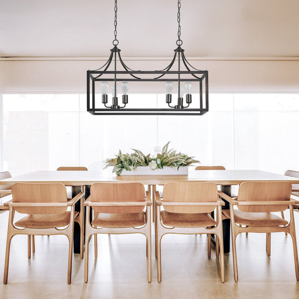 Hampton Style Dining Room Pendant Light - Langham - Black