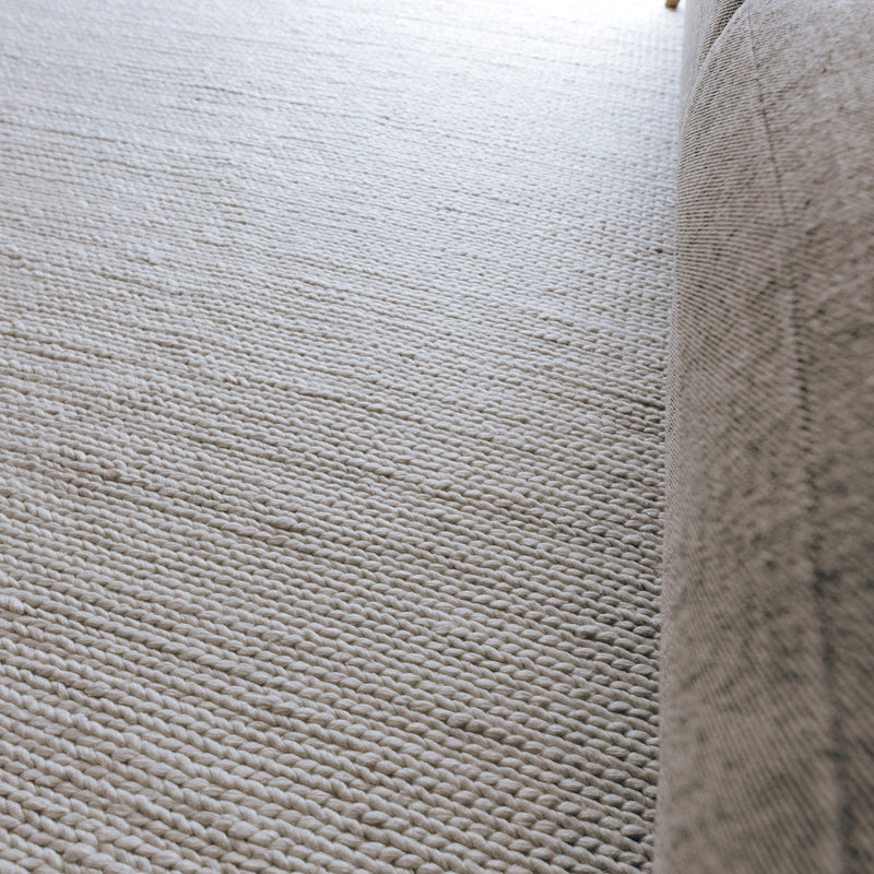 Hand-Woven Large Floor Rug in Fresh White Tones