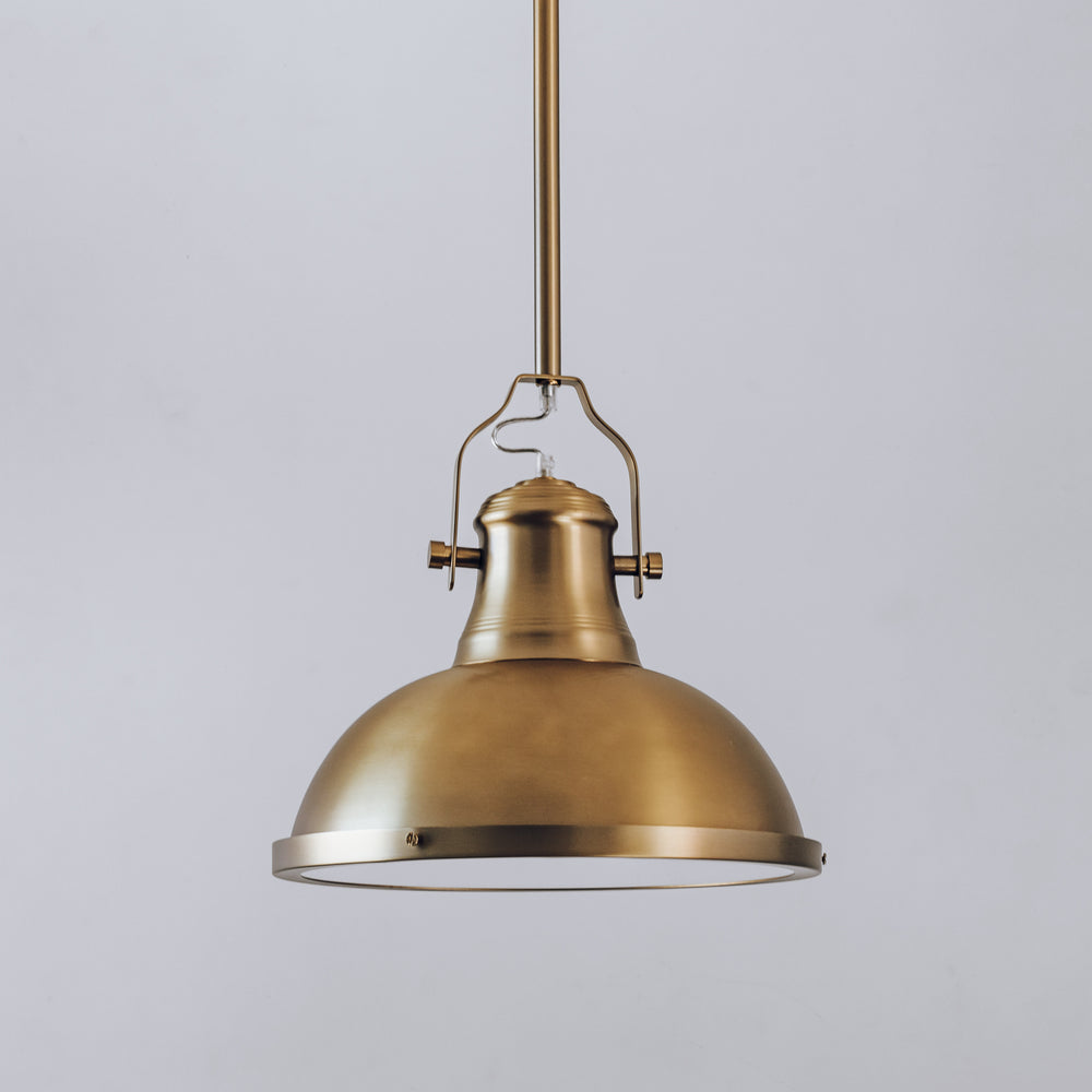 Amani Gold Pendant Light with bottom diffuser.