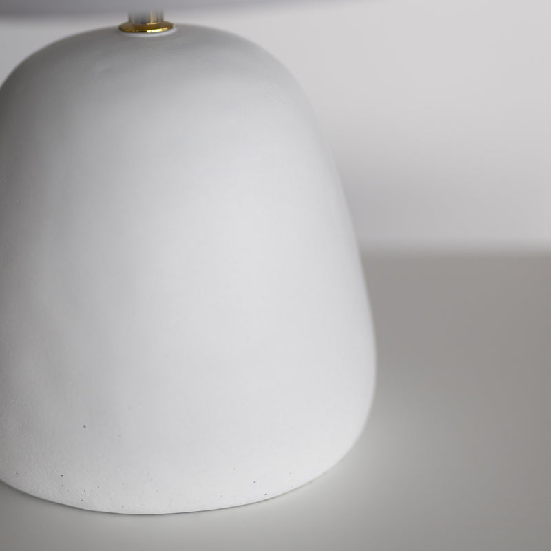 White and Brass Ceramic Pebble Table Lamp - Nova
