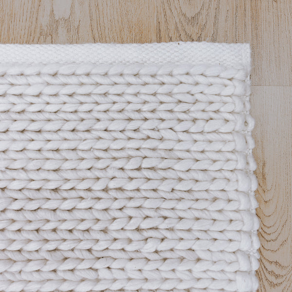 Kiara Handwoven Floor Rug in White Tones