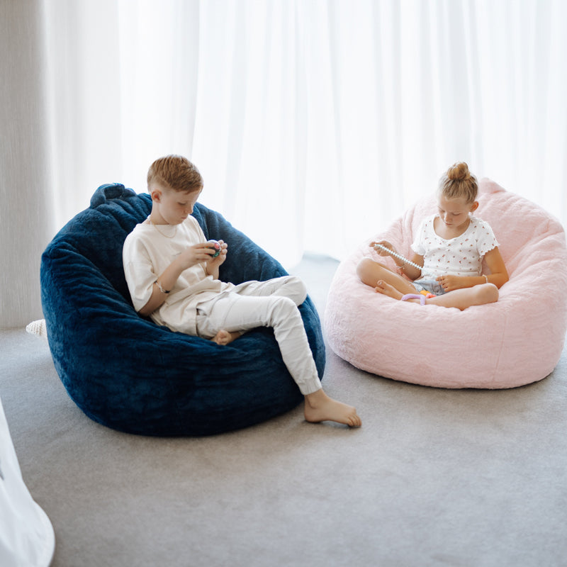 Navy and Pink Mini Dreampod Chair - Compact and Cozy Seating