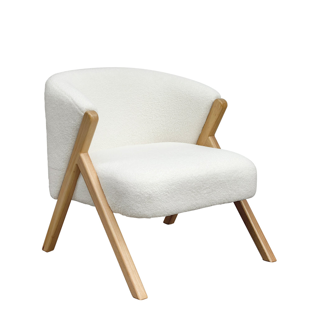 Oscar Boucle Accent Chair - White