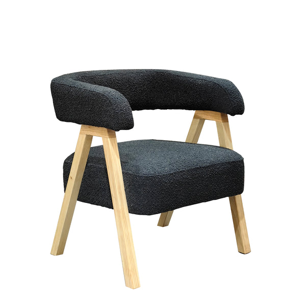 Boucle Accent Chair in Charcoal - Oscar
