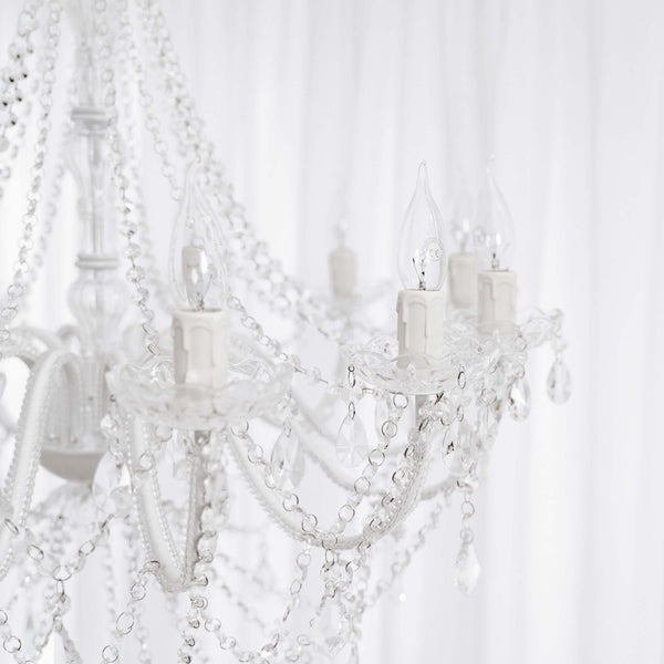 Large 12 light Cassie chandelier in glass