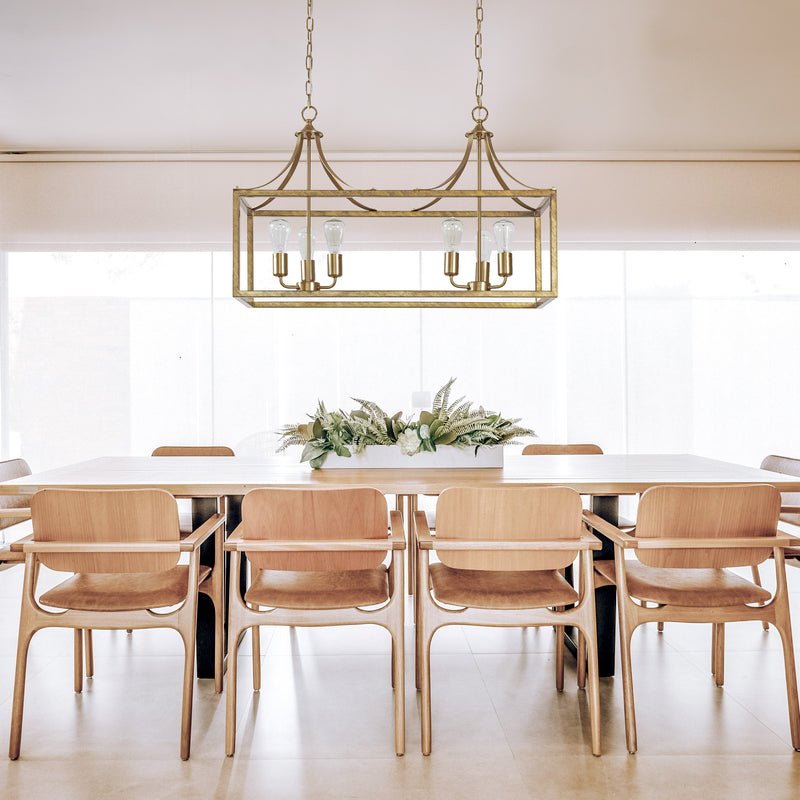 Langham Hampton Style Dining Room Pendant Light - Brushed Gold