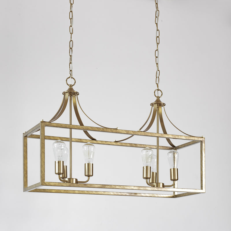 Hampton Style Dining Room Pendant Light - Langham - Brushed Gold