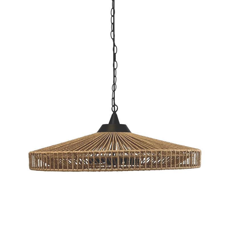Industrial Rope Pendant Light with Black Hardware: Rustic Elegance and Modern Charm