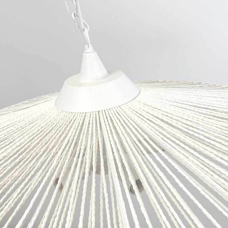 Industrial Rope Pendant Light with White Hardware: Rustic Elegance and Modern Charm