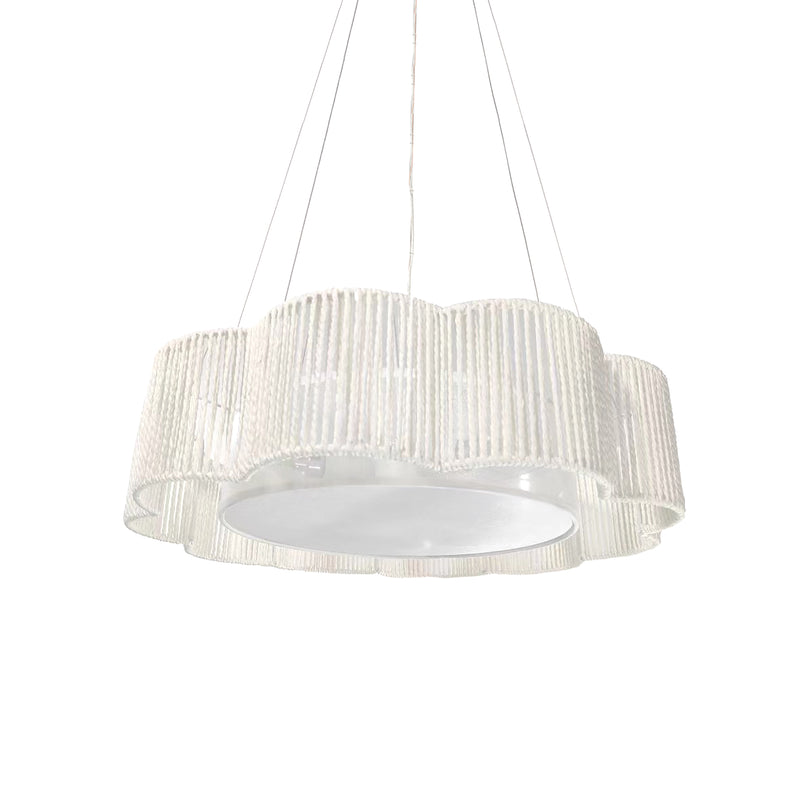 White Scalloped Rope Light: Unique Lighting Fixture for a Stylish Interior