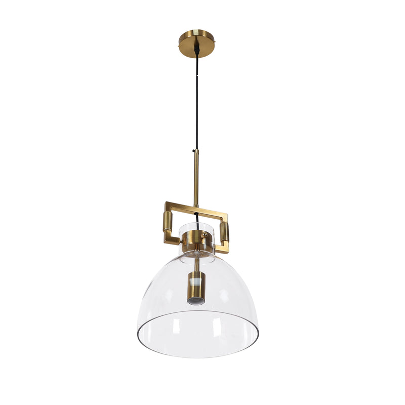 Glass Pendant Light with Gold Hardware - Cora