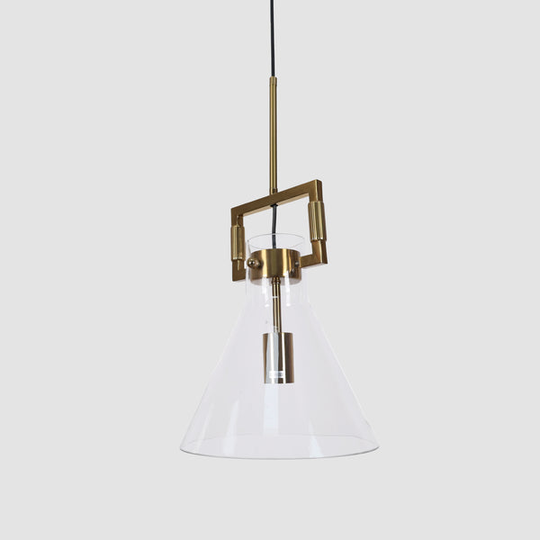 Glass Dome Pendant Light with Gold Hardware: A contemporary lighting fixture with elegant gold accents