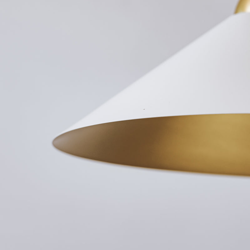 Bailey Metal Cone Pendant Light - Gold/White