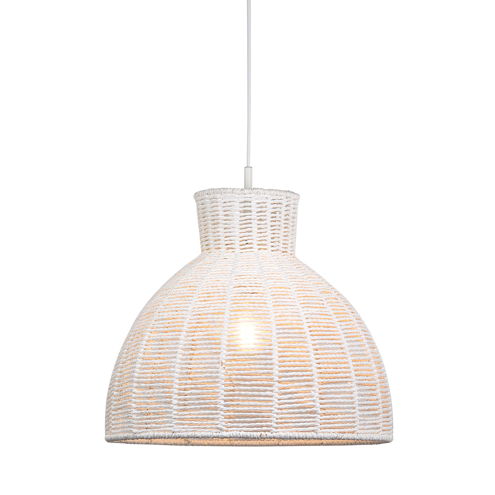 White Dome Style Rope Pendant Light: Modern Elegance and Minimalist Design for Chic Interiors