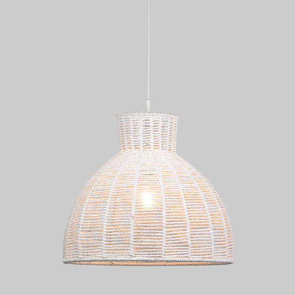 White Dome Style Rope Pendant Light: Modern Elegance and Minimalist Design for Chic Interiors