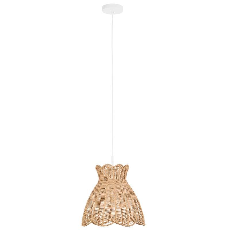 Natural Rope Pendant Light with Scalloped Edge: Rustic Elegance for Warm and Inviting Spaces