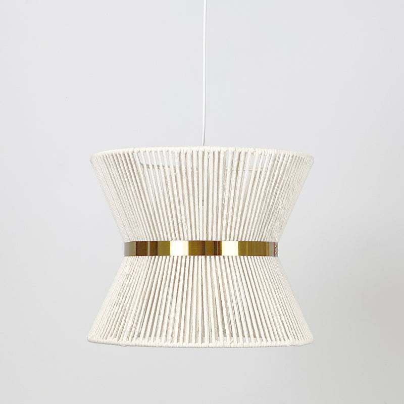 Rope Pendant Light with Gold Center Band: A stylish lighting fixture with a decorative gold accent.