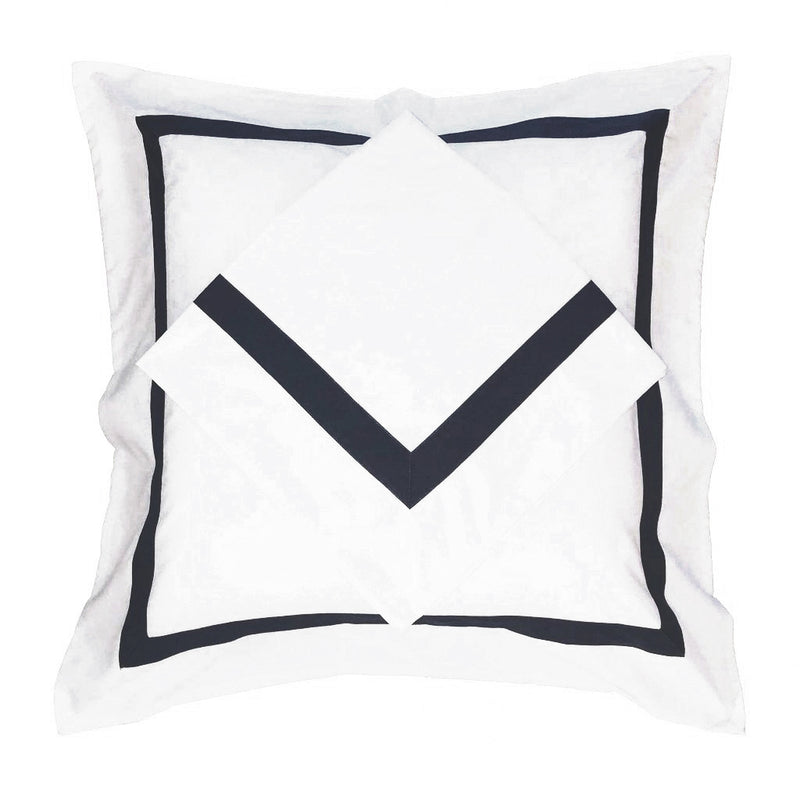 Soft European Pillowcases White with Black Trim