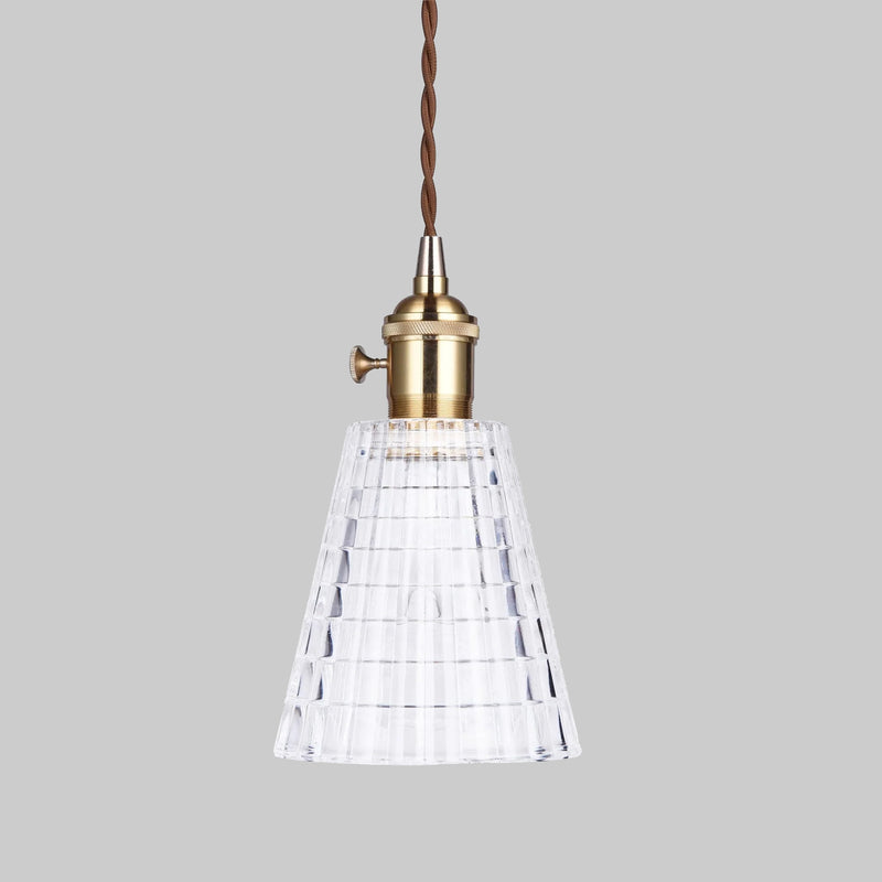 Vintage Glass Textured Pendant Light with Gold Hardware: Classic Elegance and Timeless Beauty