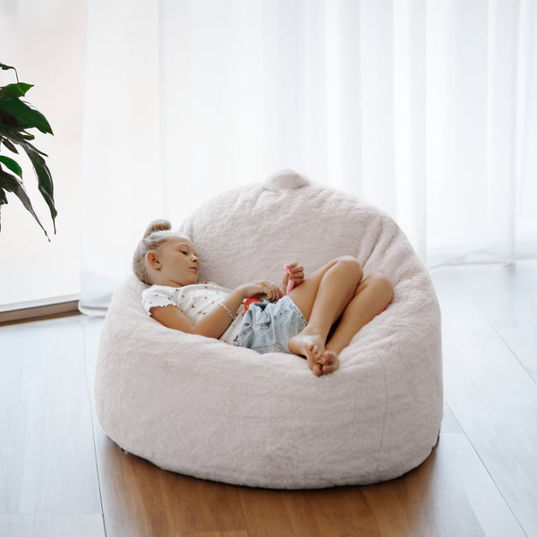 Colorful Dreampod kids sensory foam-filled beanbag, designed for comfort and sensory integration, perfect for children's playrooms