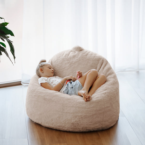 Colorful Dreampod kids sensory foam-filled beanbag, designed for comfort and sensory integration, perfect for children's playrooms