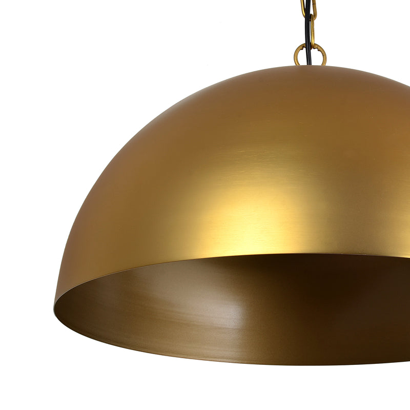 Large Gold Dome Pendant with Elegant Gold Chain: Illuminate Your Space with Opulence