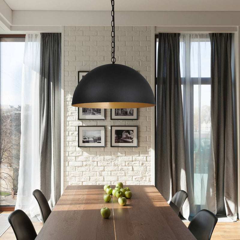 Black and Gold Dome Pendant Light Fixture - A Stunning Blend of Elegance and Style