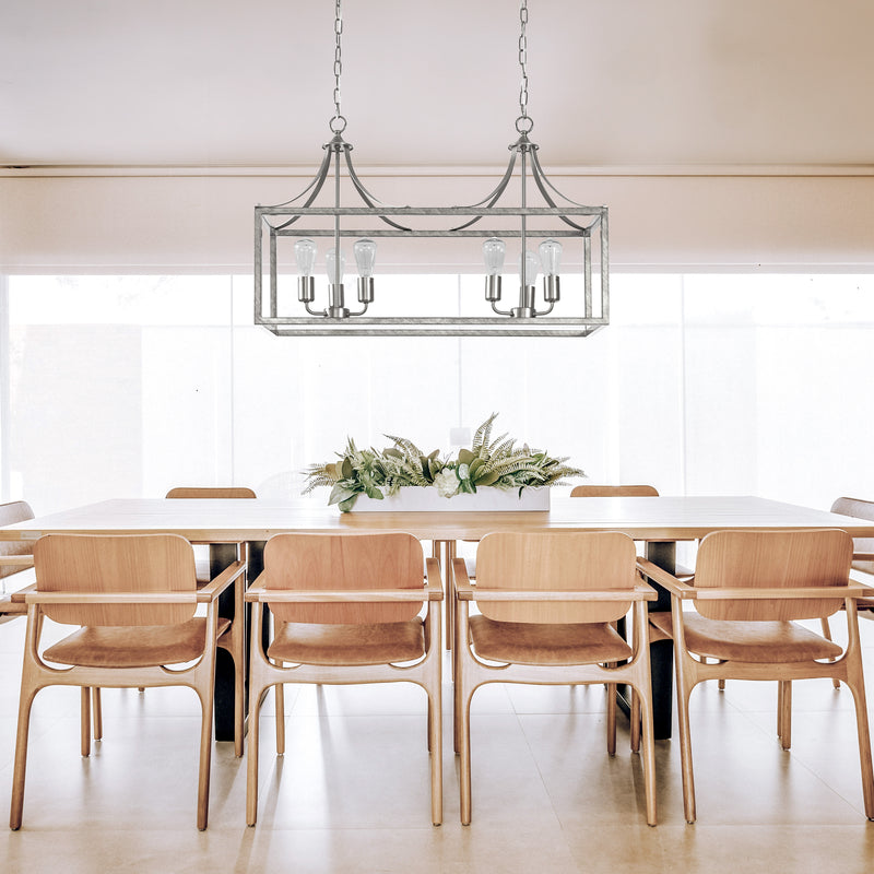 Hampton Style Dining Room Pendant Light - Langham - Brushed Chrome