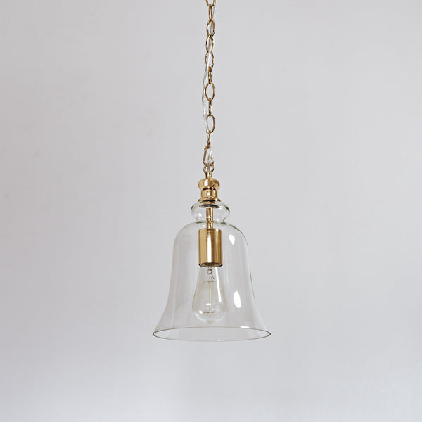 Gracie Glass Bell Shape Pendant Light - Gold