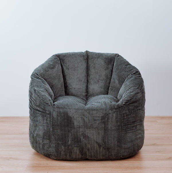 Corduroy Tub Chair Bean Bag Cover - Charcoal