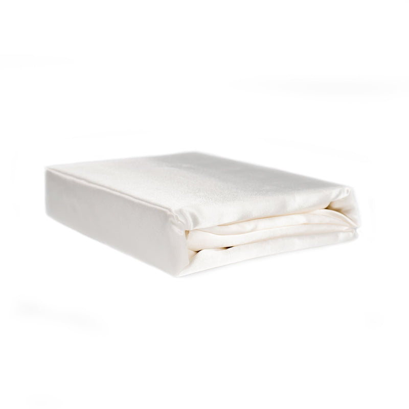 Ivory Satin Queen Quilt Cover Set Folded
