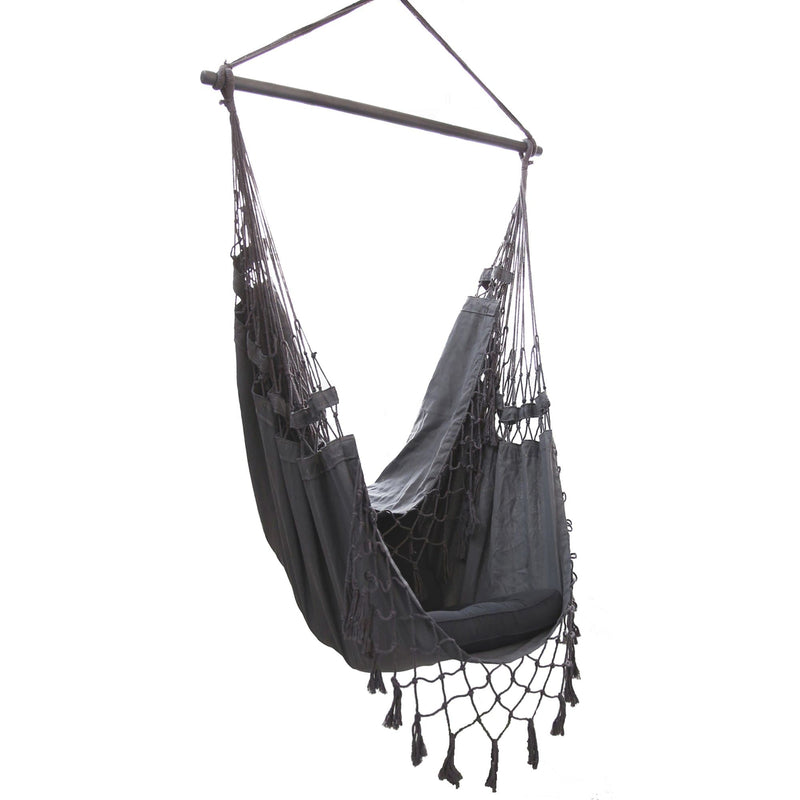 French Provincial Hanging Hammock Chair - Charcoal