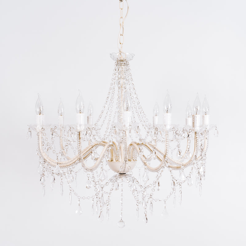 Large 12 light Cassie chandelier in ivory acrylic
