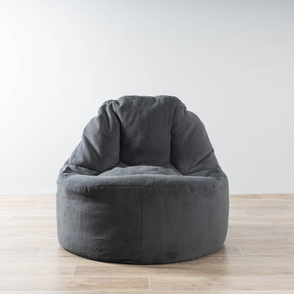 Lounger Plush Fur Bean Bag Chair Cover - Charcoal