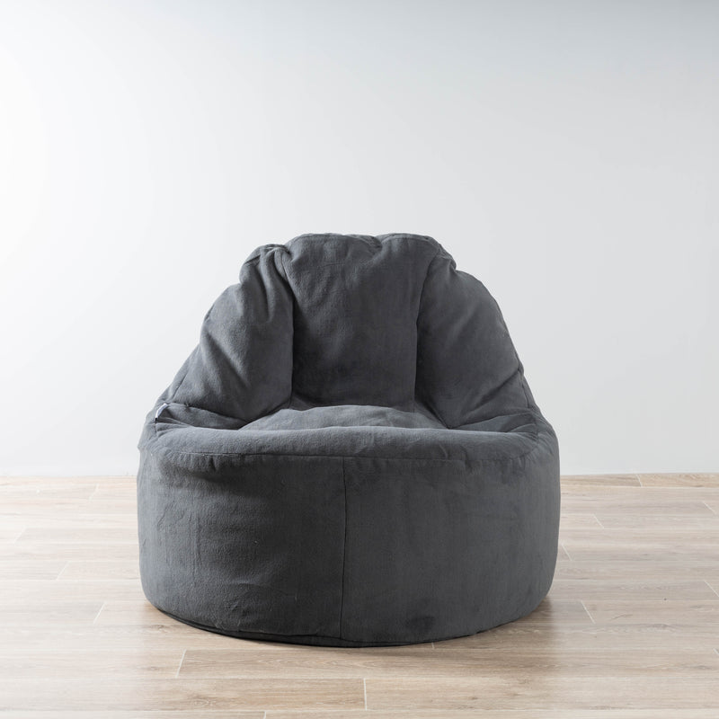 Plush Lounger Bean Bag Chair Cover - Charcoal