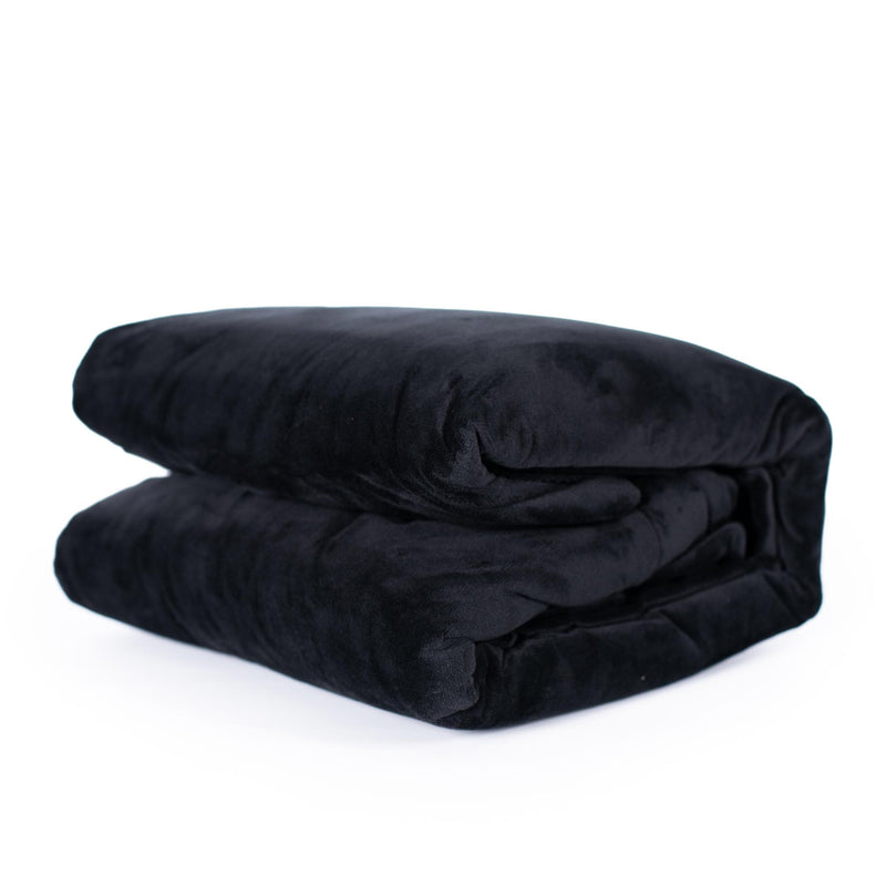 Black Fur Velvet King Size Quilt Cover Folded