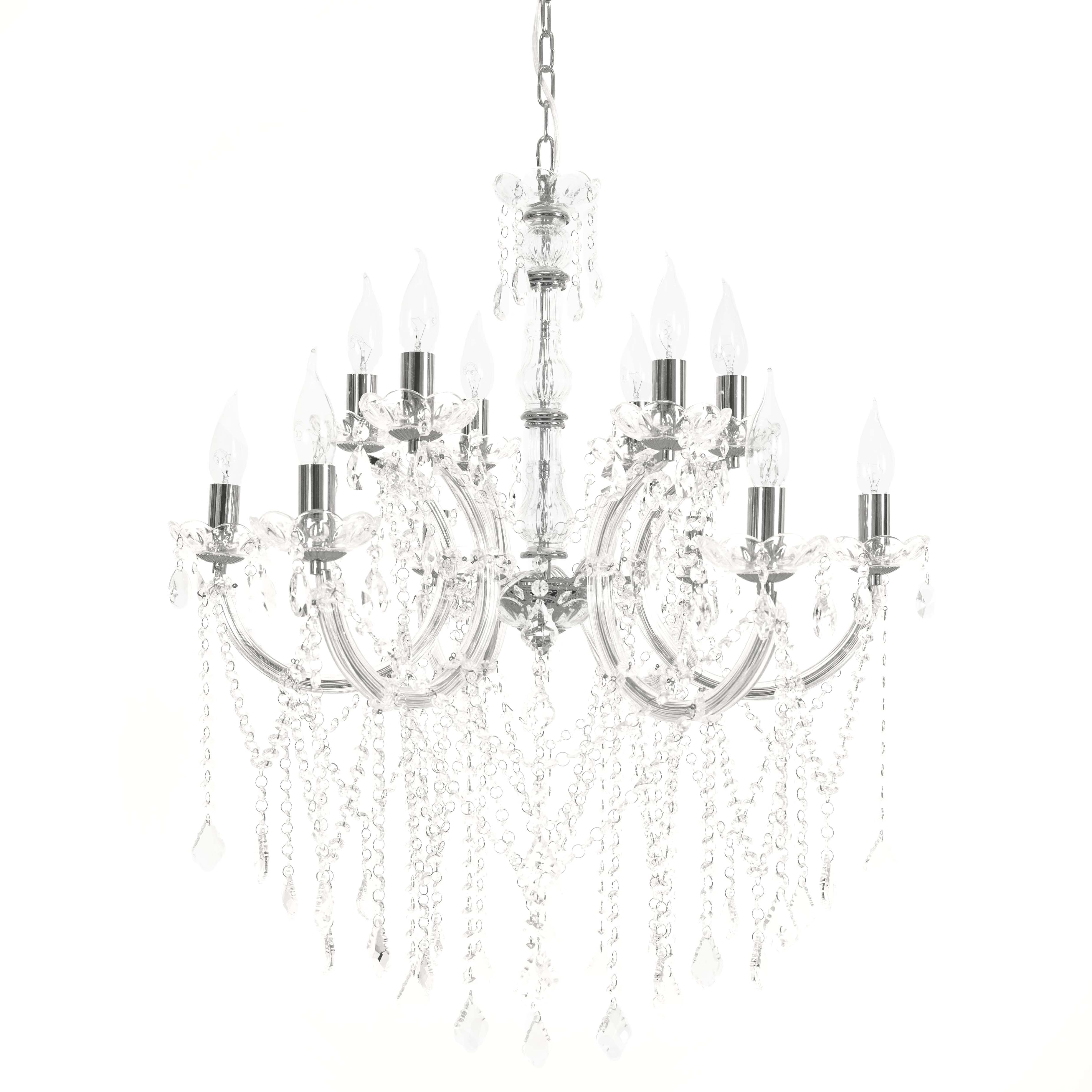 12 Light Chrome Allure Crystal Chandelier | Ivory & Deene