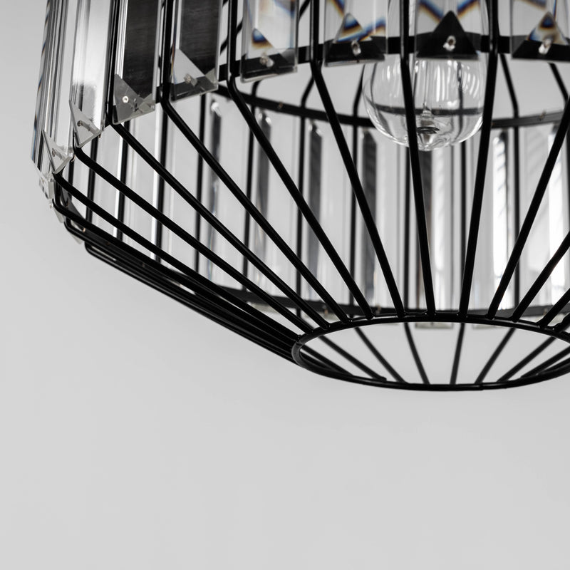 Crystal Pendant Light with Sleek Black Hardware - Radiating Elegance and Glamour in Your Space