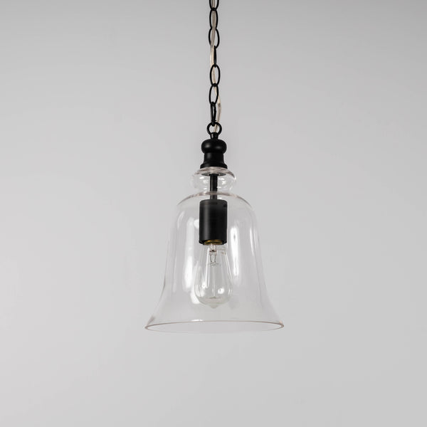 Valentine Glass Pendant Light, Antique Brass