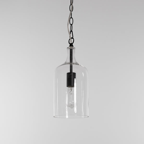 kendal glass pendant light with black hardware