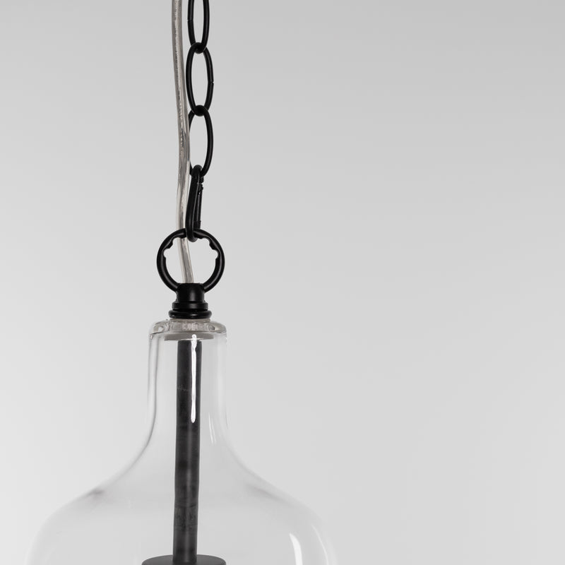 kendal glass pendant light with black hardware