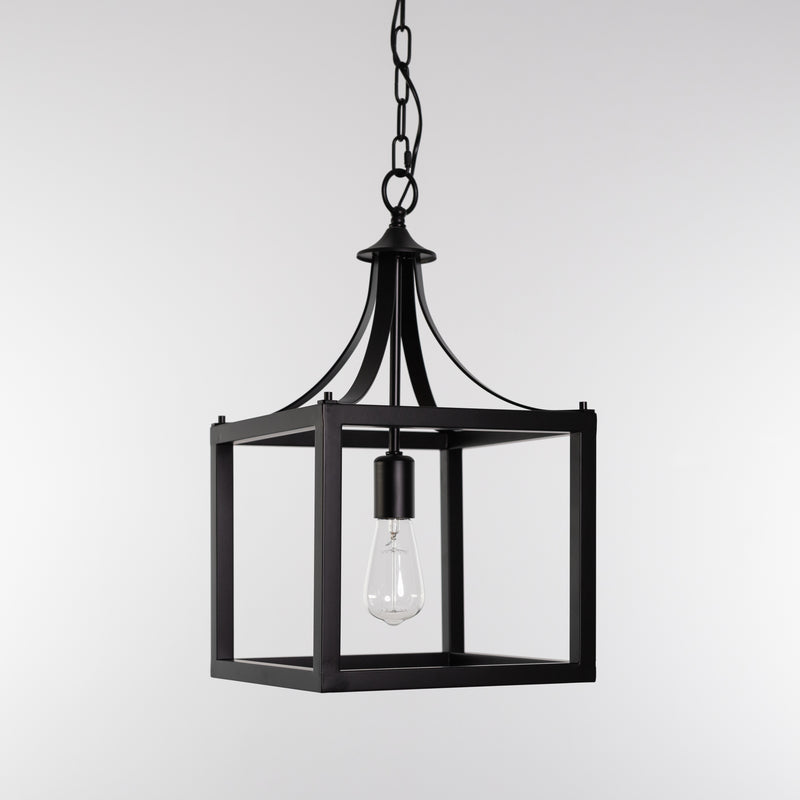 Hampton Style Lantern Pendant Light - Langham - Black