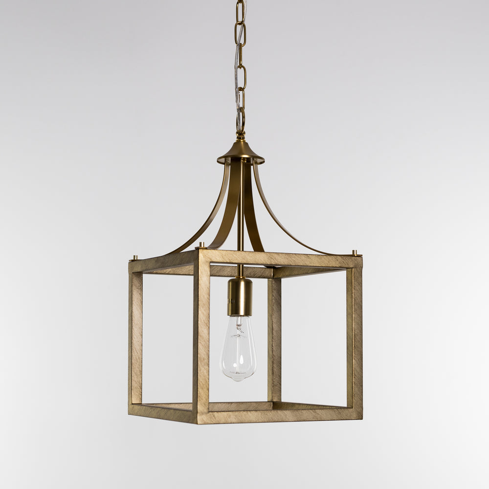 Hampton Style Lantern Pendant Light - Langham - Brushed Gold