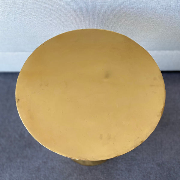 top of brushed gold side table