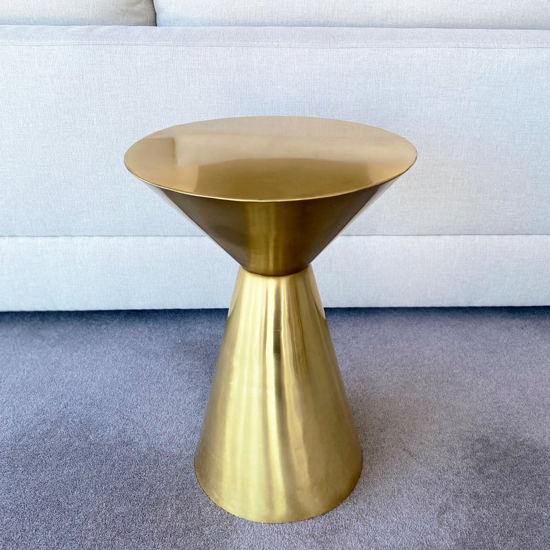brushed gold side table