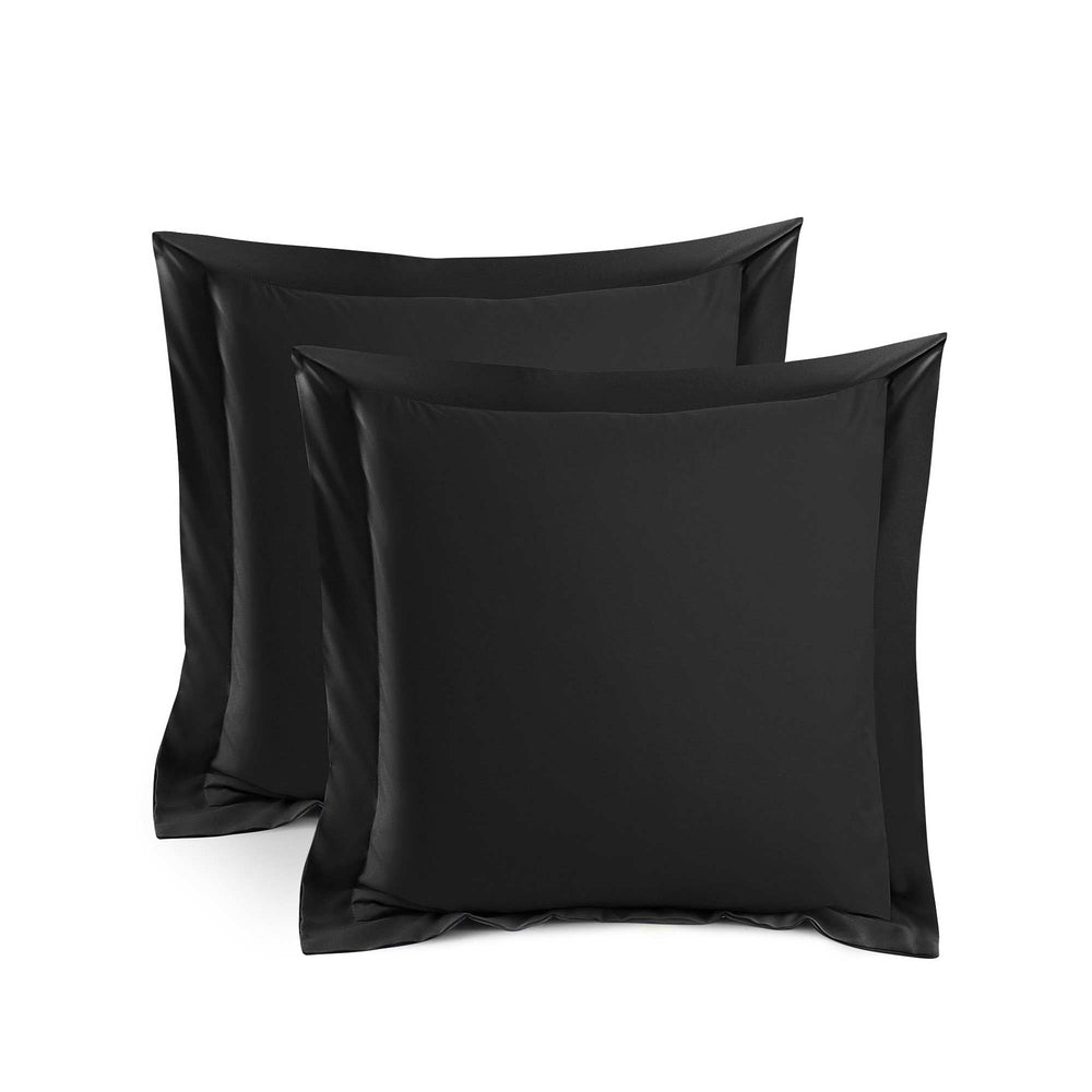 Silky Soft Bamboo European Pillowcase Set - Black