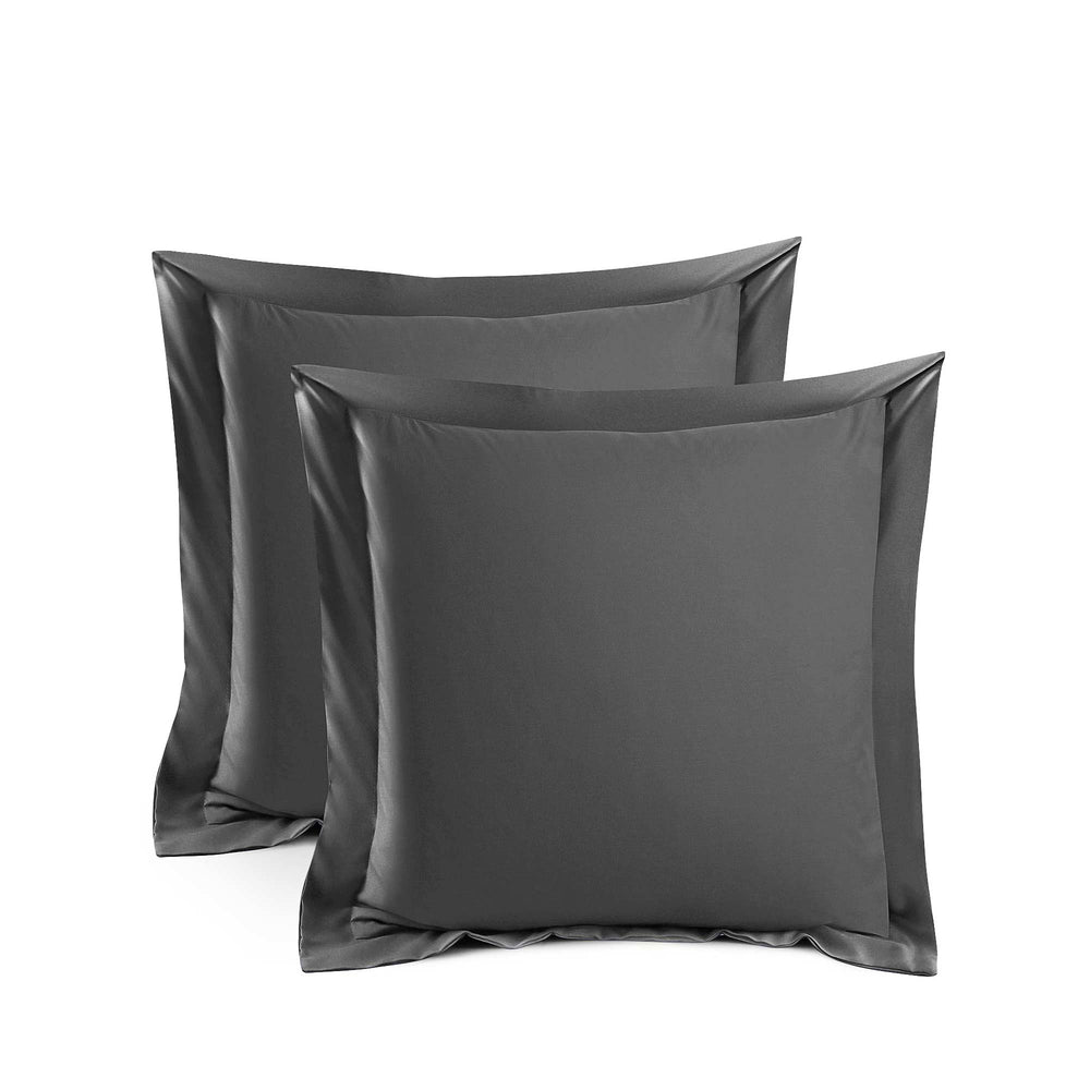 luxury charcoal bamboo european pillowcases set