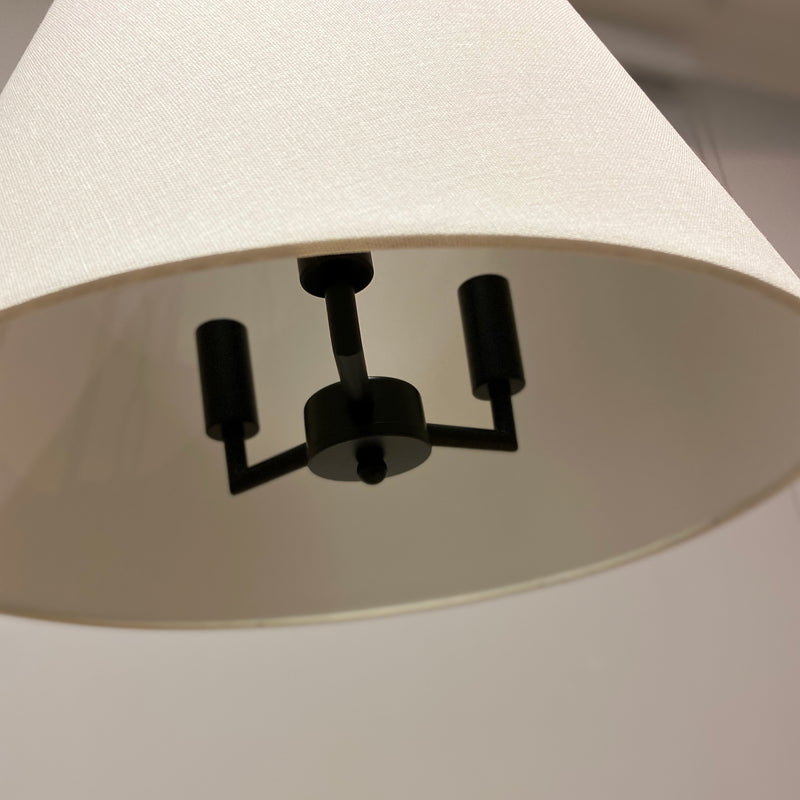 drum pendant light with black hardware