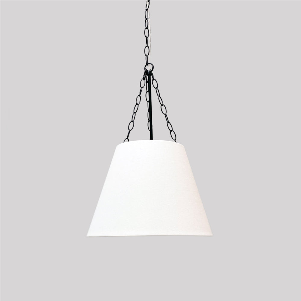 conical pendant light with black hardware